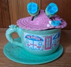 Vintage Tea Bunnies Pansy Parfait With Hat Teacup   Saucer Not Only Sundaes Ice