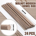Wenqik 24 Pcs Walnut Dowel Rods 1 2 X 12 Inch Hardwood Stick X 12