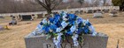 Large Blue Cemetery Saddle  Grave Arrangement headstone Memorial Decoration
