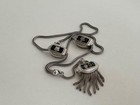 Rare Antique French Enameled Sterling Silver Pocket Watch Chain C1890