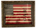 Rare Circa 1864 Antique 36 Star American Parade Flag Folk Art Civil War Gar