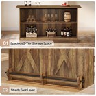 Tribesigns 63  Bar Table  2-tier Bar Cabinet Height Pub Table For Home Kitchen