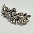 Vintage Sterling Silver Marcasite Leaf Pin Layered Teardrops 6 6g 1 5 