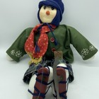 2 Vintage New Nwt Mantle Christmas Snowman Pair Christmas Decor Girl   Boy