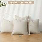 4pcs Natural Linen Throw Pillow Covers 18  18in  Solid Beige Square Cushion Cases