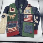 Polo Ralph Lauren Country Patchwork Cotton-blend Shawl Cardigan Youth Size 6 7