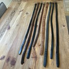Lot Of 8 Vintage Designer Leather Belts Unisex Lots Of Brass Buckles Various Sz