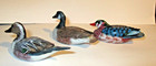 3 Different Vintage Miniature Duck Decoys Hand Painted Intricate Detailing