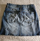 Indigo Rein Distressed Denim Button Front A-line Skirt Blue Juniors Size 3