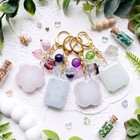 Handmade Japanese Resin Keychain Set Of 4 Kawaii Floral Bag Charm Gift
