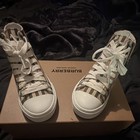 Authentic Burberry New Mini Jack Kids High Top Plaid Canvas Sneaker Us 12 Eu 31