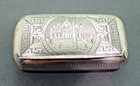 Antique Sterling Silver Snuff Box Beautiful Engraving Niello Work  42 5 Grams