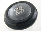 Vintage Ladies Bakelite Lucite Inset Large Black Button For Fur Coats 1 5in N801