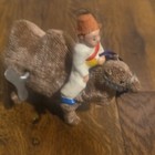 Vintage 1950s Fur On Tin Wind Up Ship Of Desert Camel W  Rider -works - W key