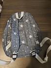 Balda Unisex Kids Backpack Gray white Star Print Polyester Zip Adjustable Strap