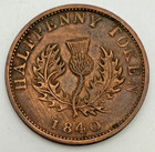 1840 Nova Scotia 1 2 Penny Km 3 Canadian Province Queen Victoria Necessity Coin