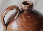 Rare Antique Redware Jug Manganese Speckled Glaze  Ear Handle Early 19th C 