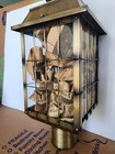 Large Vtg Lantern Sconce Cabin Light Lamp Nautical Brass Ship Maritime Electric