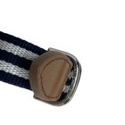 Janie And Jack Striped Belt Blue White Real Leather Size 2t To 3 Boys Adjustable