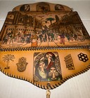 Vintage 1989 Iraqi Leather Wall Hanging Baghdad Mutanabbi St Al-saraj Signed