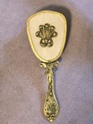 Vintage Vanity Hair Brush Victorian Style Antique Gold Brass Tone Nylon Bristles