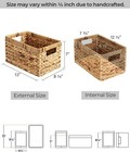 Woven Storage Basket Rectangle Seagrass Basket Water Hyacinth Basket Pack Of 2