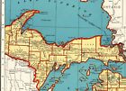1941 Antique Michigan State Map Gallery Wall Decor Vintage Atlas Map  1981