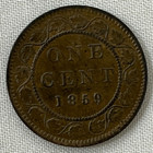 Canada 1859 Large Cent Bronze Coin - Km 1 Foreign Circulated - Queen Victoria