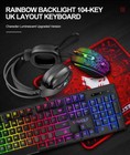 4 In 1 Pc Gaming Keyboard Mouse   Headset Set Rgb Led Gamer Bundle W mouse Pad