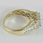 3ct Princess Cut Lab Created Diamond 14k Gold Finish Engagement Cluster Ring