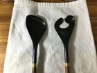 Danish  Mcm  Teak And Plastic Salad Serving 2 Pc  Set