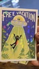 Aceo Holographic Print Funny Alien Abduction Free Vacation Time 