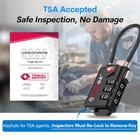 Tsa Approved Cable Luggage Locks Re-settable Combination With Alloy Body Blac   