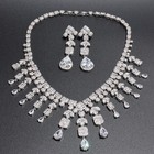 Wedding Bridal  Cz Jewelry Set Zirconia Necklace Earrings Set