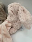 Jellycat Tan   Pink Bunny Rabbit Plush Lovey Baby Security Blanket Lot Of 2
