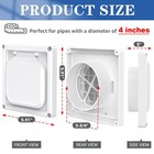Houseluxe Dryer Vent Cover Outside 4 Inch  Magnetic Door Design  White