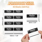 320 Pcs Peel And Stick Badges 9 65 X 7 28 Inch Identification Badge Black