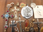 Vintage-now 30 Piece Cross Christian Catholic Medals Pendant Religious Lot  10