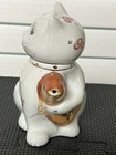 Cat With Koi Fish Creamer Or Miniature Tea Pot  Hand Painted Vintage China Clean