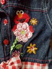 Sesame Street Elmo Vintage Girls 12m Denim Embroidered Dress Y2k Kids Toddler