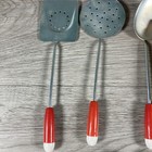 Vintage Child Toy Kitchen Utensils Lot Red Wood Handles Rolling Pin Mixer