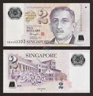 Singapore 2 5 10 50 Dollars Set 4 Pcs 2012-2018 P-46 47 48 49 Unc Uncirculated