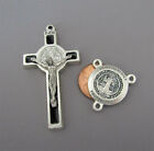 Rosary Center Crucifix   Paters Set   Saint Benedict Centerpiece Beads Italy 8pc