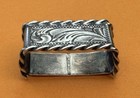 Unbranded Old Western Engraved Sterling Silver 1    Fit Ranger Belt Buckle Keeper