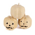 Group Of 6 Small 2-1 8  Natural Paper Mache Jack O  Lanterns