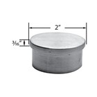 2  Dia  Polished Stainless Steel Flat End Cap For  2  O d  Rail Tubing - 2 Pack
