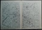 Vintage 1921 Post-world War Wwi Era Black White City Map Paris  France 2 Pg L  k
