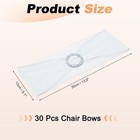 30pcs Chair Sashes With Buckle Slider Stretch Spandex Chair Bows Cover  White