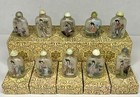  10  Vintage Reverse Painted Chinese Snuff Bottles Double Sided Glass Geisha Art