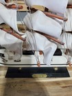 1846 Vintage Wooden Whaling Ship Clipper Model Sail Boat 14  Long X 12  Tall